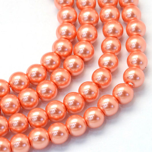 Coral Glass Pearls