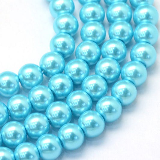 Cyan Glass Pearls