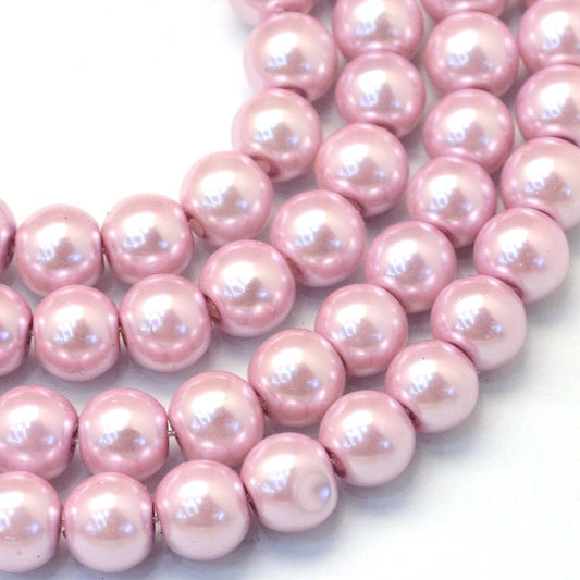 Mauve Glass Pearls